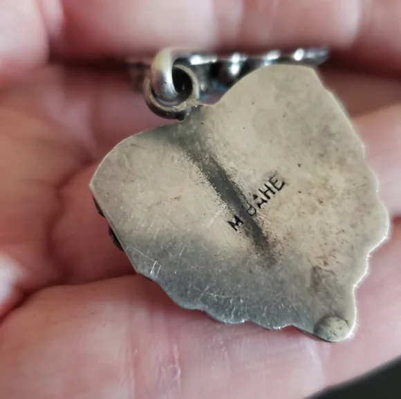 Vintage Turquoise Sterling Silver Pearls Necklace AND Cuff 123 grams Signed - Picture 9 of 11